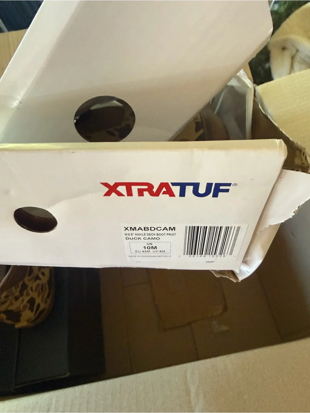 Xtratuf Men's duck Camo ankle deck boot • Sz 10